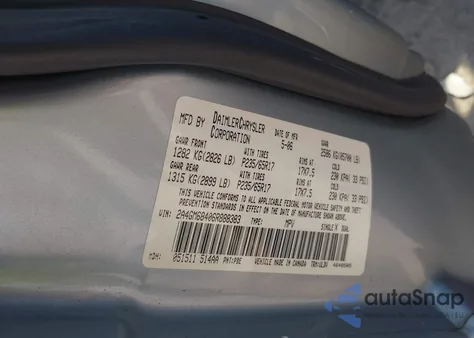 2006 Chrysler Pacifica Touring from USA, damaged, VIN 2A4GM68406R888383